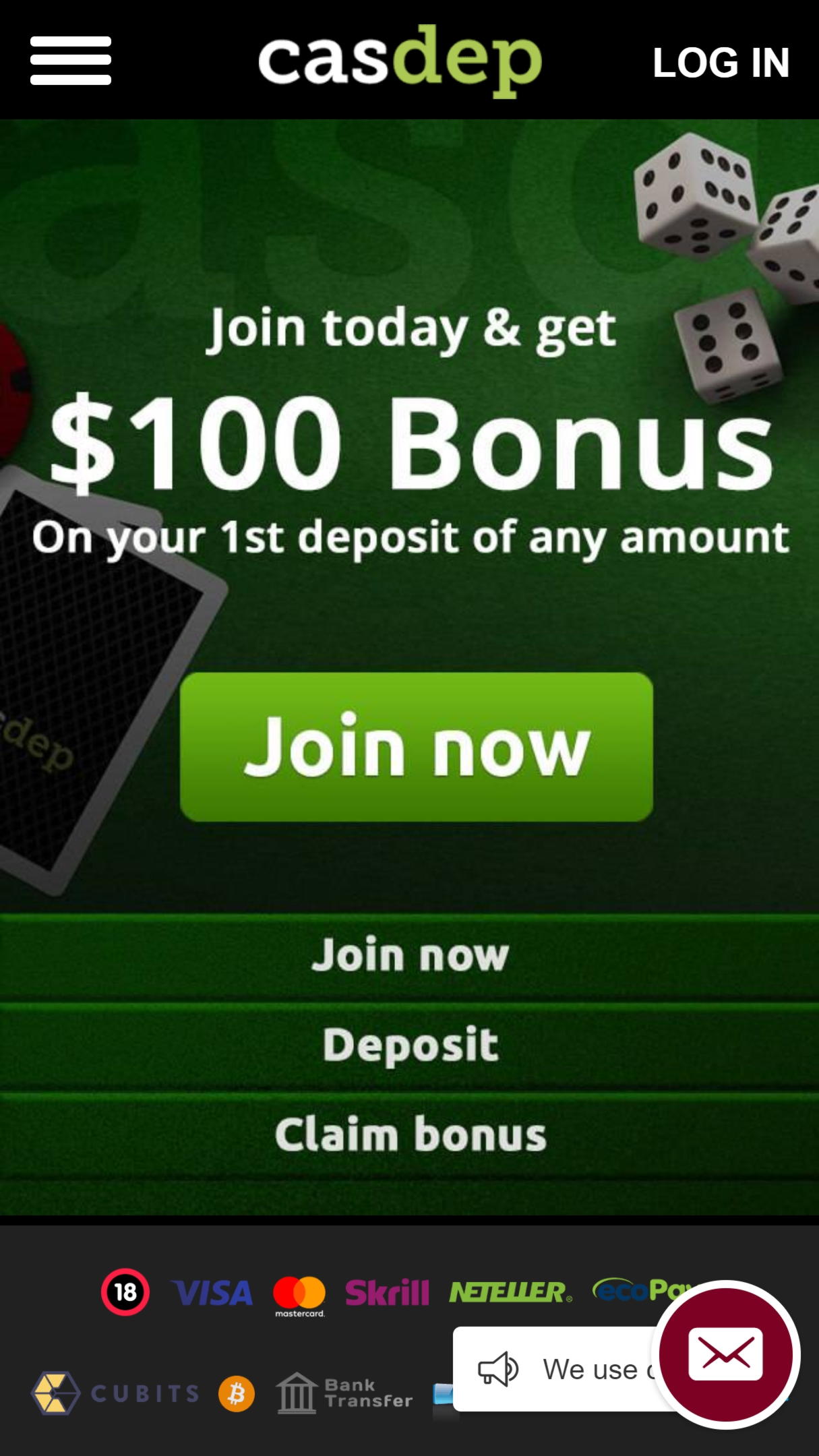 €595 Free casino chip at Party Casino