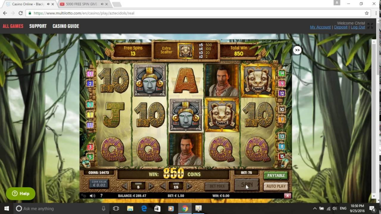 77 free spins no deposit casino at Party Casino
